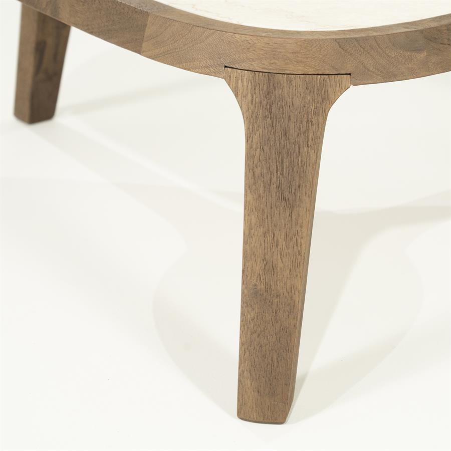 Organische Salontafel Fred Marmer en mangohout - 64 cm - Afbeelding 12