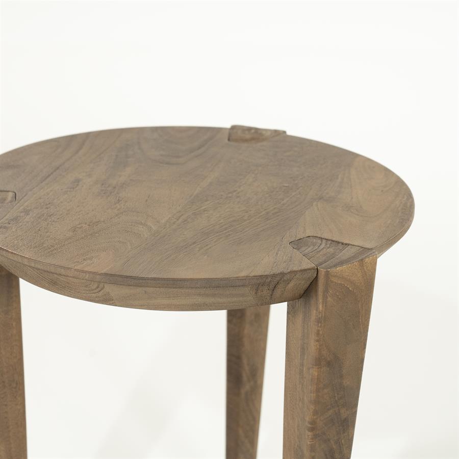 Ronde Bijzettafel Davina Mangohout 40cm - Afbeelding 9