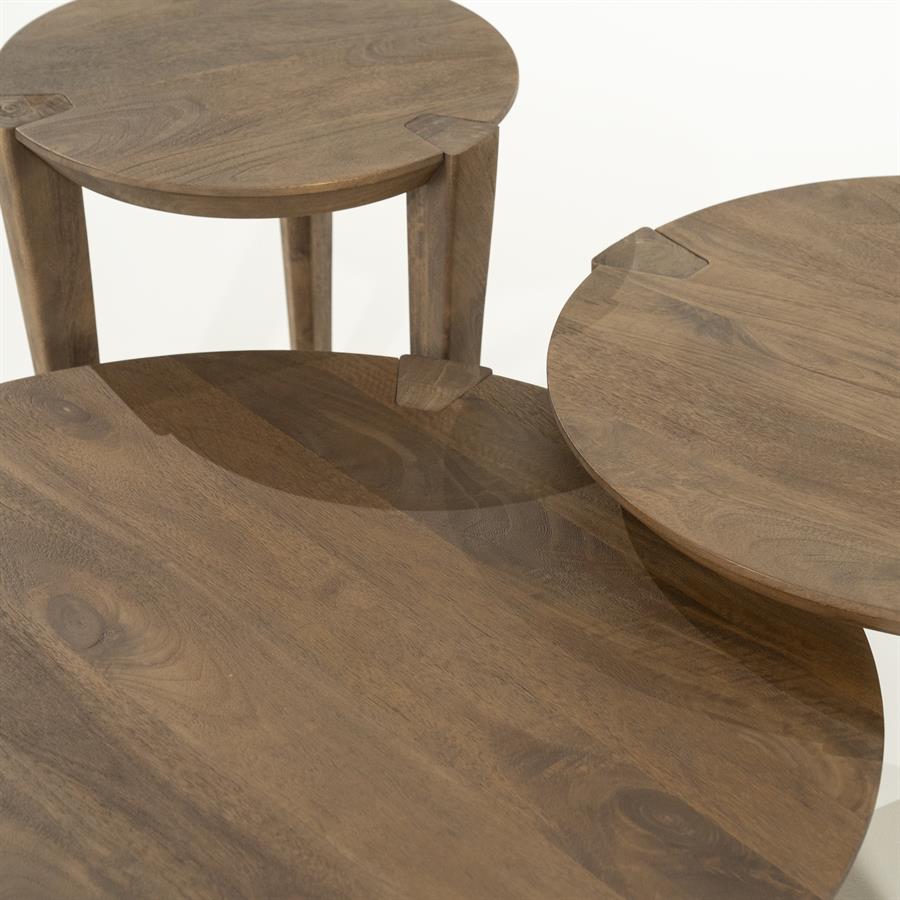 Ronde Bijzettafel Davina Mangohout 40cm - Afbeelding 12