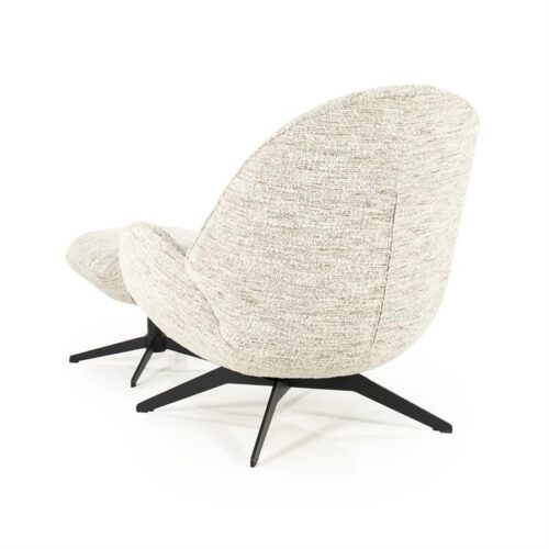 Fauteuil Ryan Met hocker Bouclé - Beige - Afbeelding 4