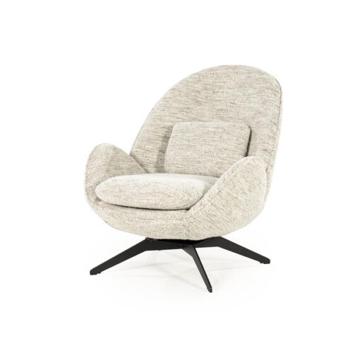 Fauteuil Ryan Met hocker Bouclé - Beige - Afbeelding 8