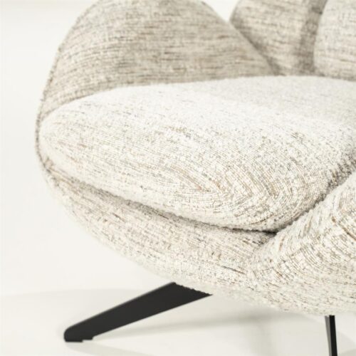 Fauteuil Ryan Met hocker Bouclé - Beige - Afbeelding 11