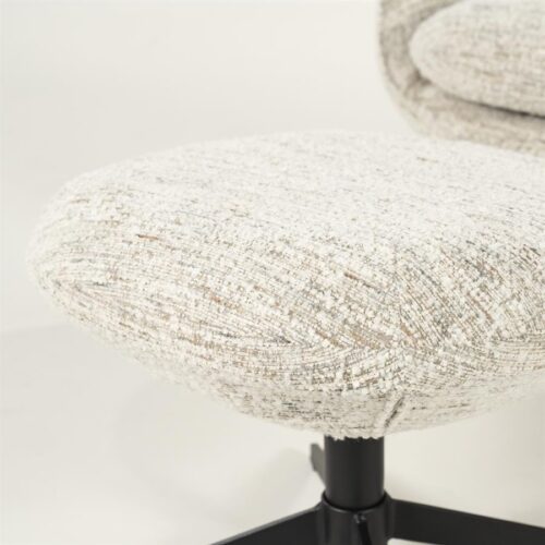 Fauteuil Ryan Met hocker Bouclé - Beige - Afbeelding 13