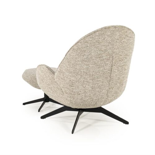 Fauteuil Ryan Met hocker Bouclé - Taupe - Afbeelding 5