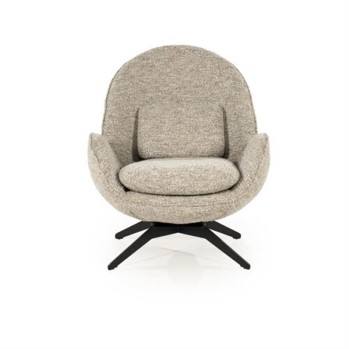 Fauteuil Ryan Met hocker Bouclé - Taupe - Afbeelding 8