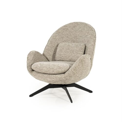Fauteuil Ryan Met hocker Bouclé - Taupe - Afbeelding 9