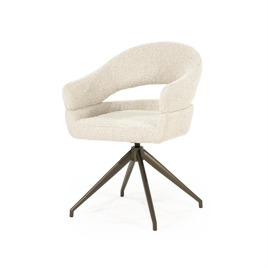 Draaibare Eetkamerstoel Hailey Bouclé - Beige