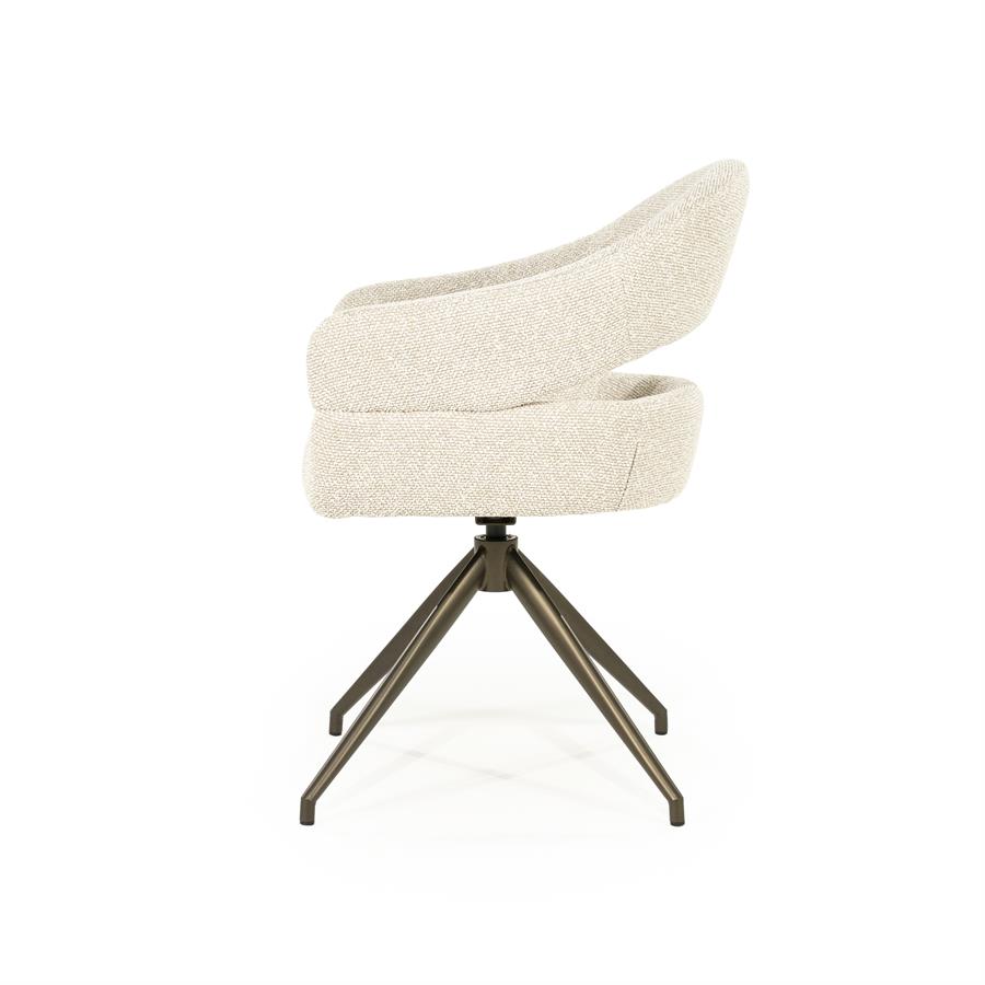 Draaibare Eetkamerstoel Hailey Bouclé - Beige - Afbeelding 3