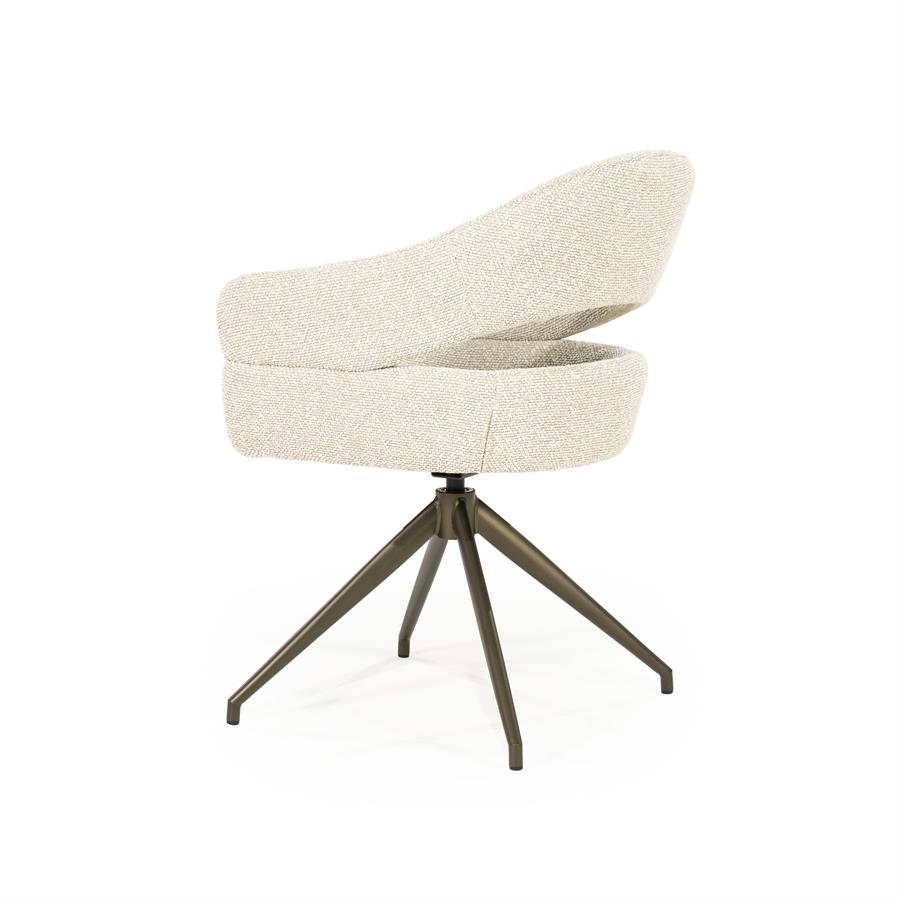 Draaibare Eetkamerstoel Hailey Bouclé - Beige - Afbeelding 4