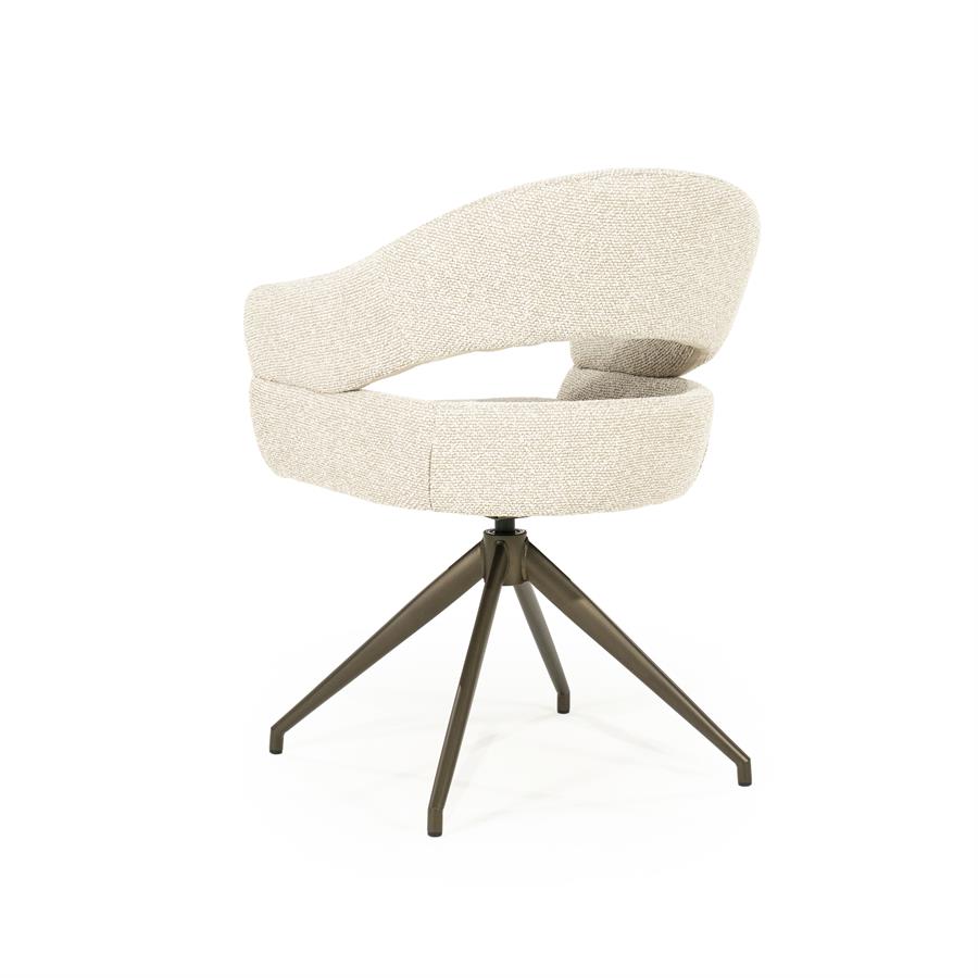 Draaibare Eetkamerstoel Hailey Bouclé - Beige - Afbeelding 5