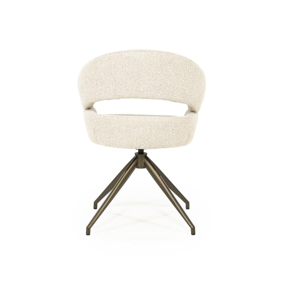 Draaibare Eetkamerstoel Hailey Bouclé - Beige - Afbeelding 6