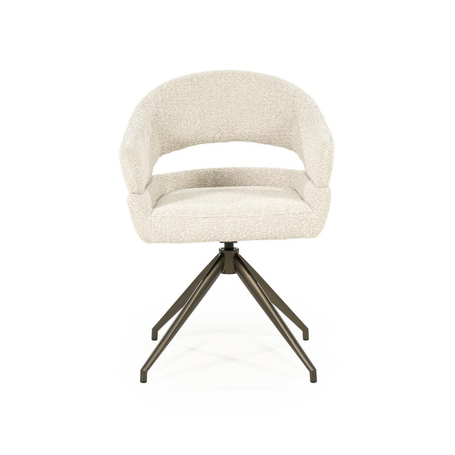 Draaibare Eetkamerstoel Hailey Bouclé - Beige - Afbeelding 7