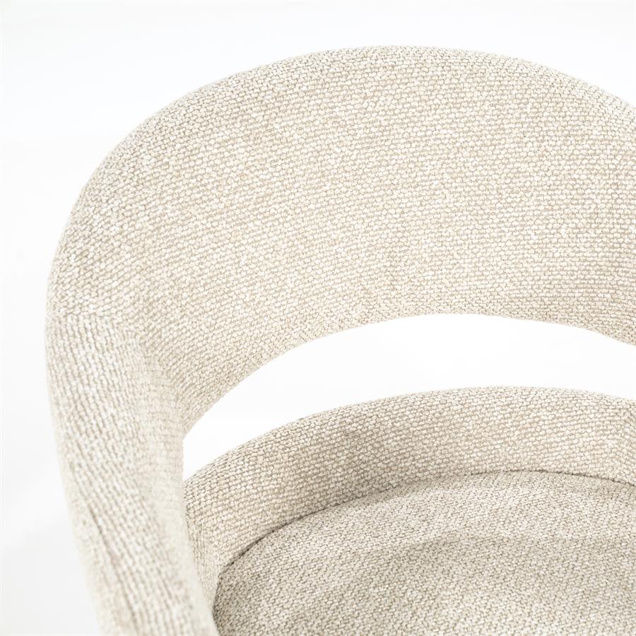 Draaibare Eetkamerstoel Hailey Bouclé - Beige - Afbeelding 8