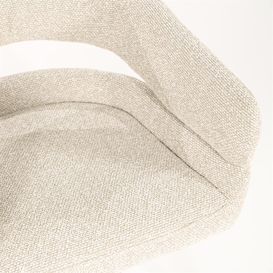 Draaibare Eetkamerstoel Hailey Bouclé - Beige - Afbeelding 9