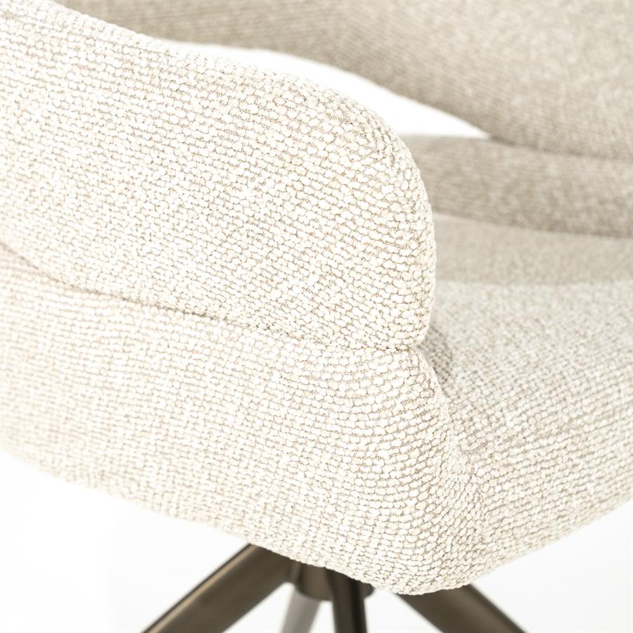 Draaibare Eetkamerstoel Hailey Bouclé - Beige - Afbeelding 10