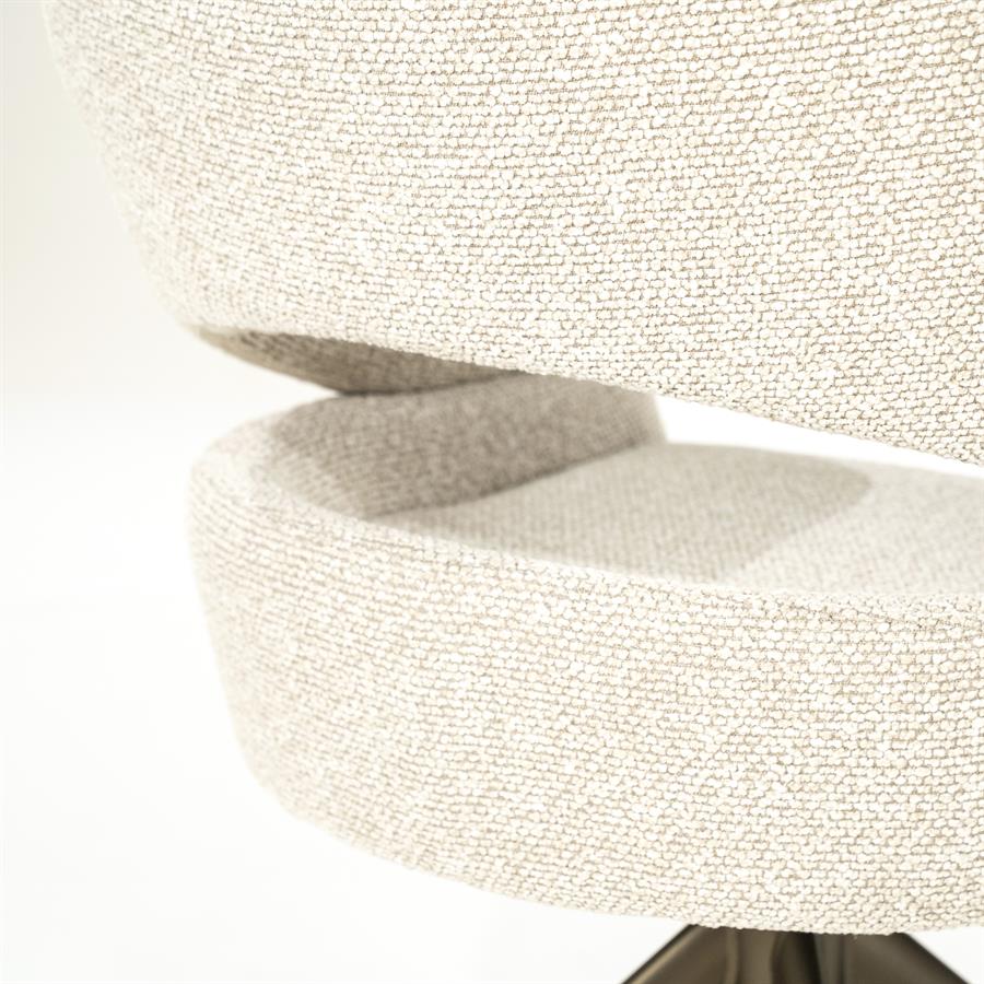 Draaibare Eetkamerstoel Hailey Bouclé - Beige - Afbeelding 11
