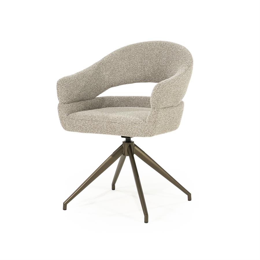 Draaibare Eetkamerstoel Hailey Bouclé - Taupe