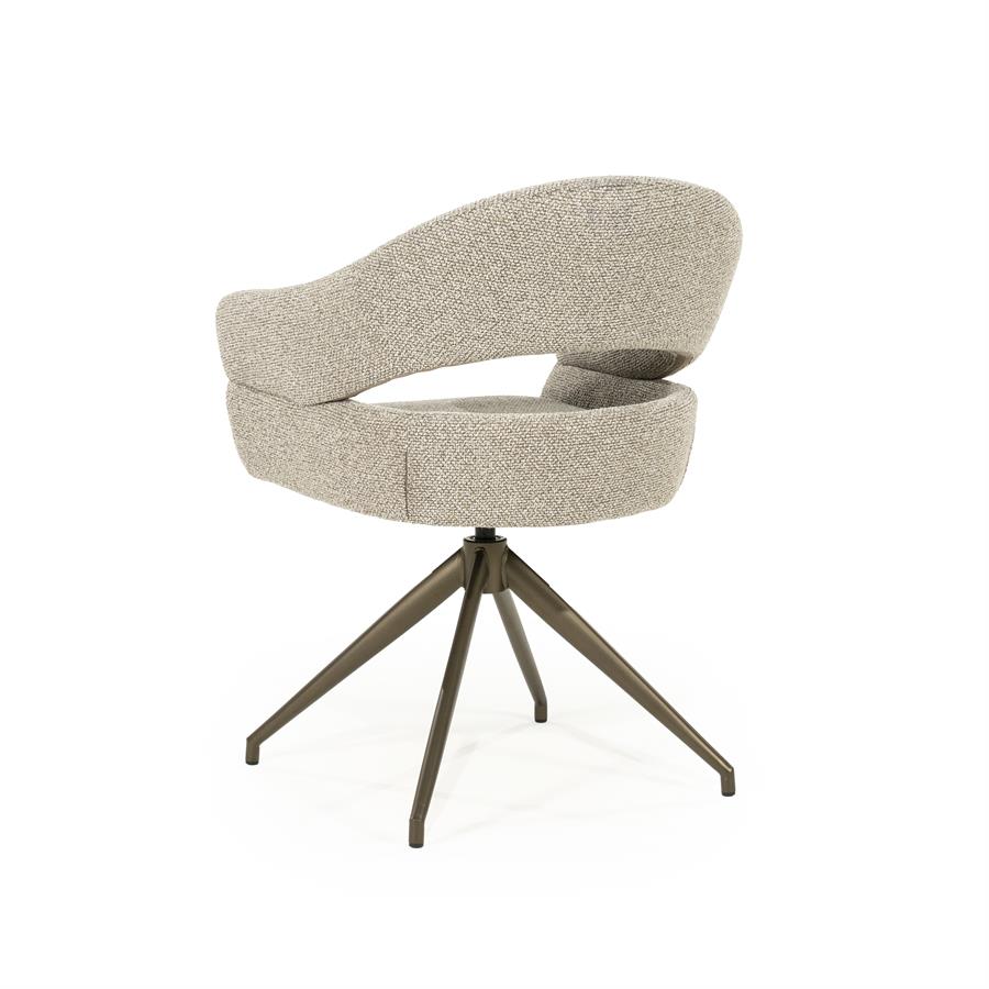 Draaibare Eetkamerstoel Hailey Bouclé - Taupe - Afbeelding 5