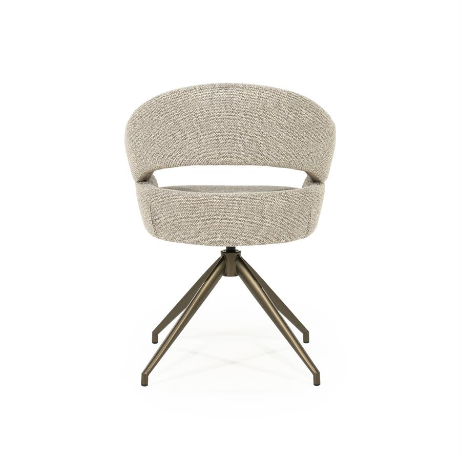Draaibare Eetkamerstoel Hailey Bouclé - Taupe - Afbeelding 6