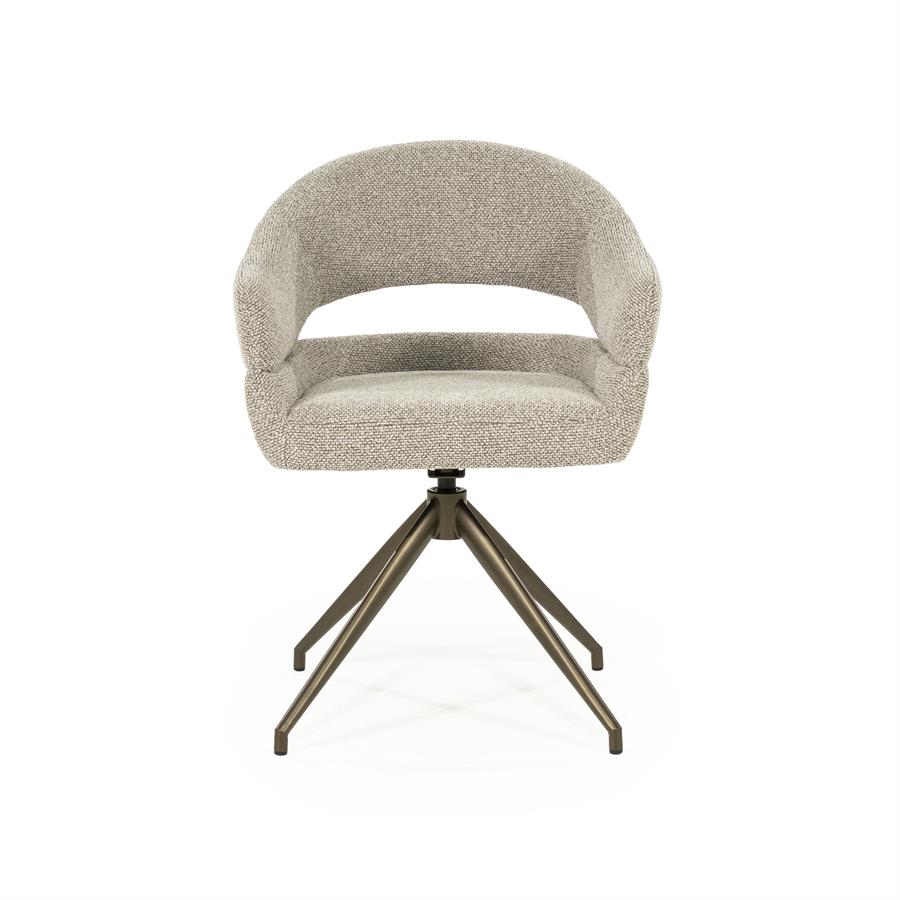 Draaibare Eetkamerstoel Hailey Bouclé - Taupe - Afbeelding 7