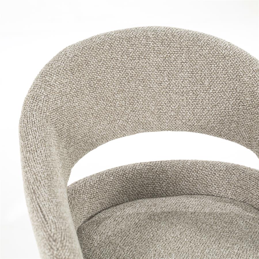 Draaibare Eetkamerstoel Hailey Bouclé - Taupe - Afbeelding 8