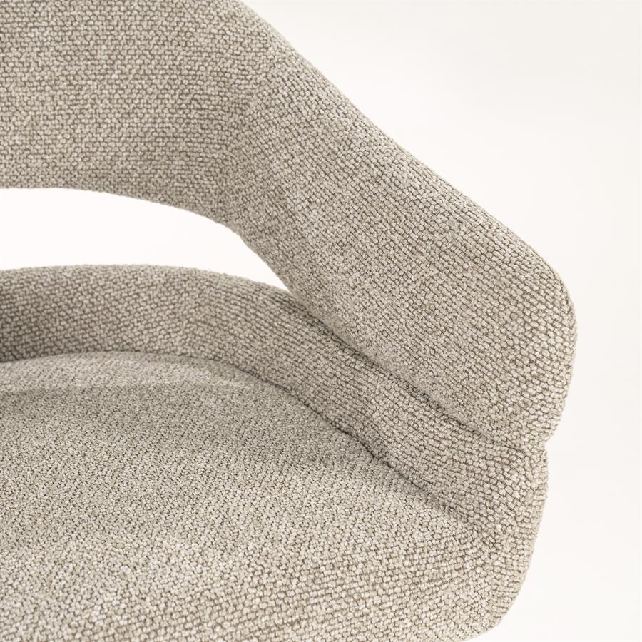 Draaibare Eetkamerstoel Hailey Bouclé - Taupe - Afbeelding 9