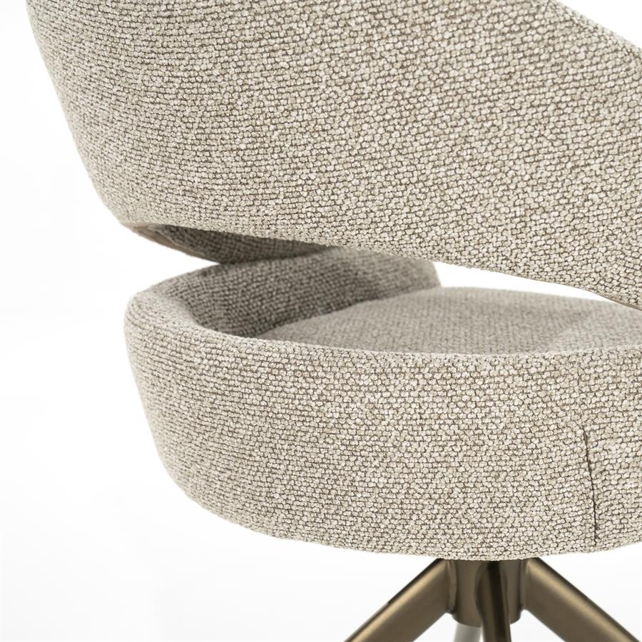 Draaibare Eetkamerstoel Hailey Bouclé - Taupe - Afbeelding 12