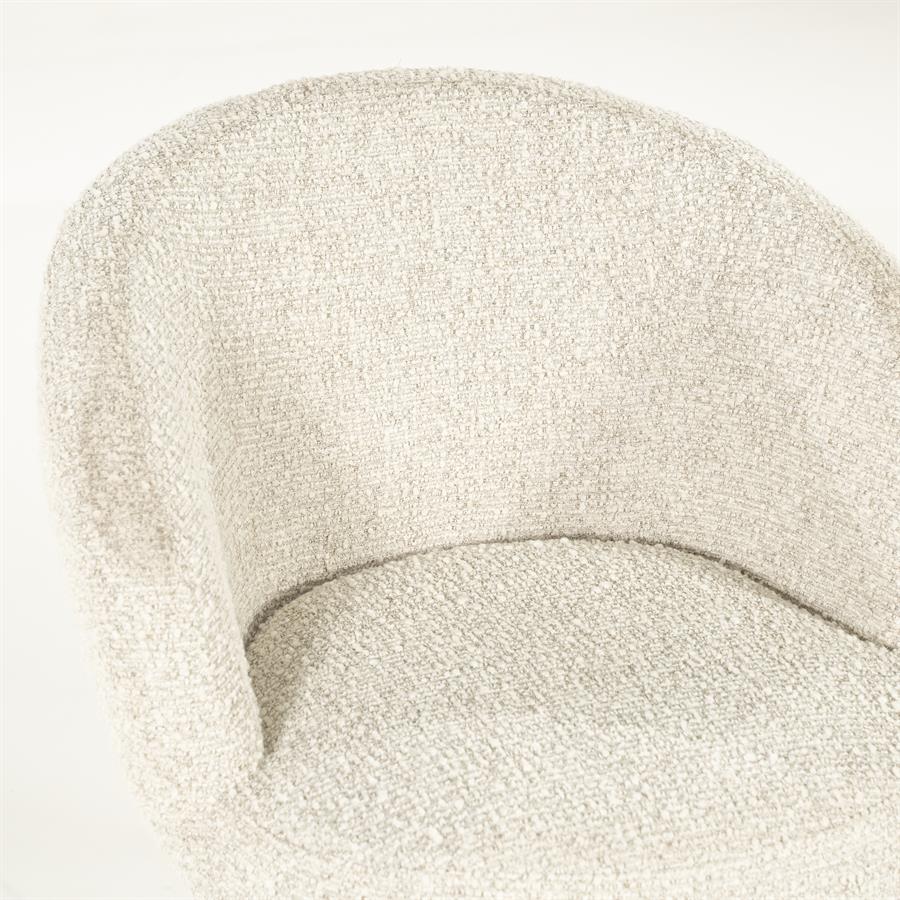 Draaibare Eetkamerstoel Livia Bouclé en eikenhout - Beige - Afbeelding 8