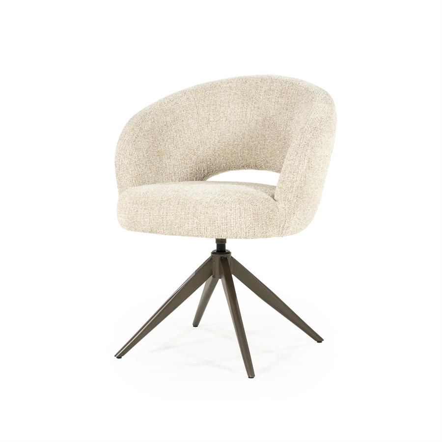 Draaibare Eetkamerstoel Alissa Bouclé - Beige