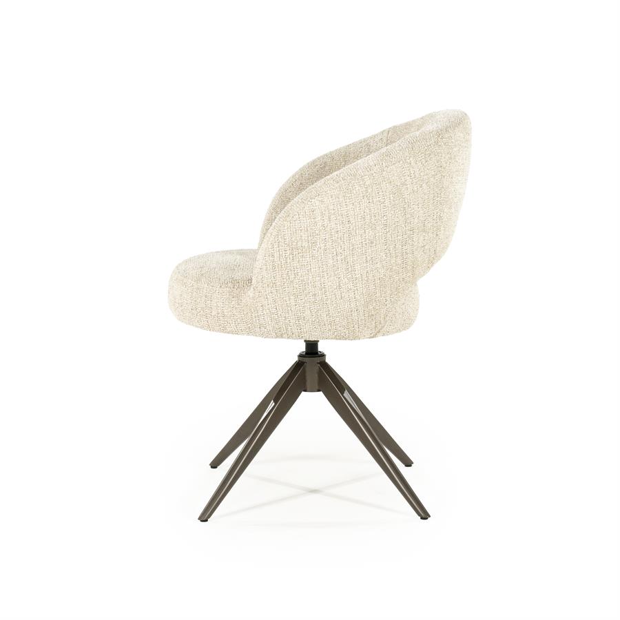 Draaibare Eetkamerstoel Alissa Bouclé - Beige - Afbeelding 3