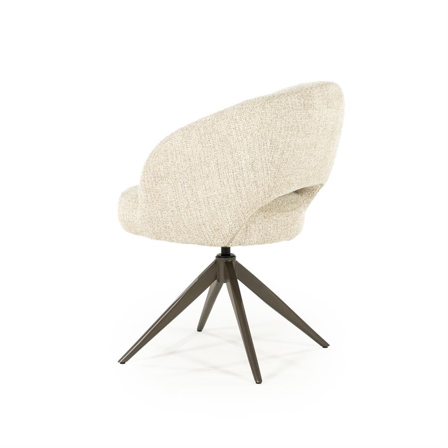 Draaibare Eetkamerstoel Alissa Bouclé - Beige - Afbeelding 4
