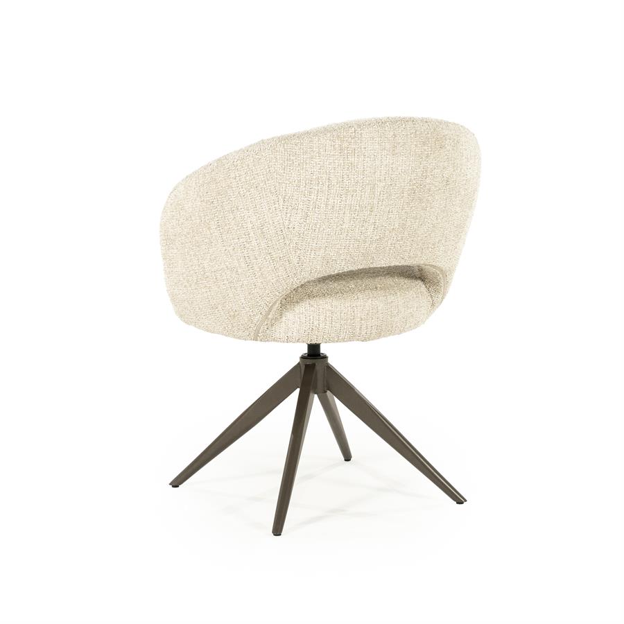 Draaibare Eetkamerstoel Alissa Bouclé - Beige - Afbeelding 5
