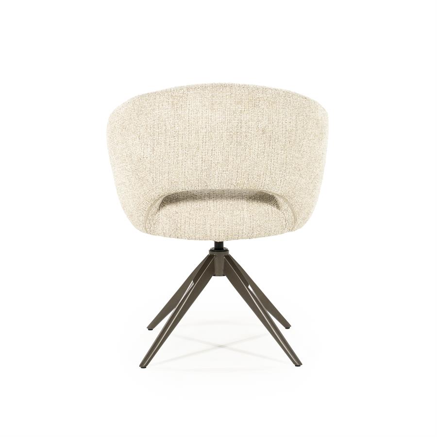 Draaibare Eetkamerstoel Alissa Bouclé - Beige - Afbeelding 6