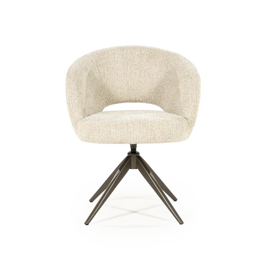 Draaibare Eetkamerstoel Alissa Bouclé - Beige - Afbeelding 7