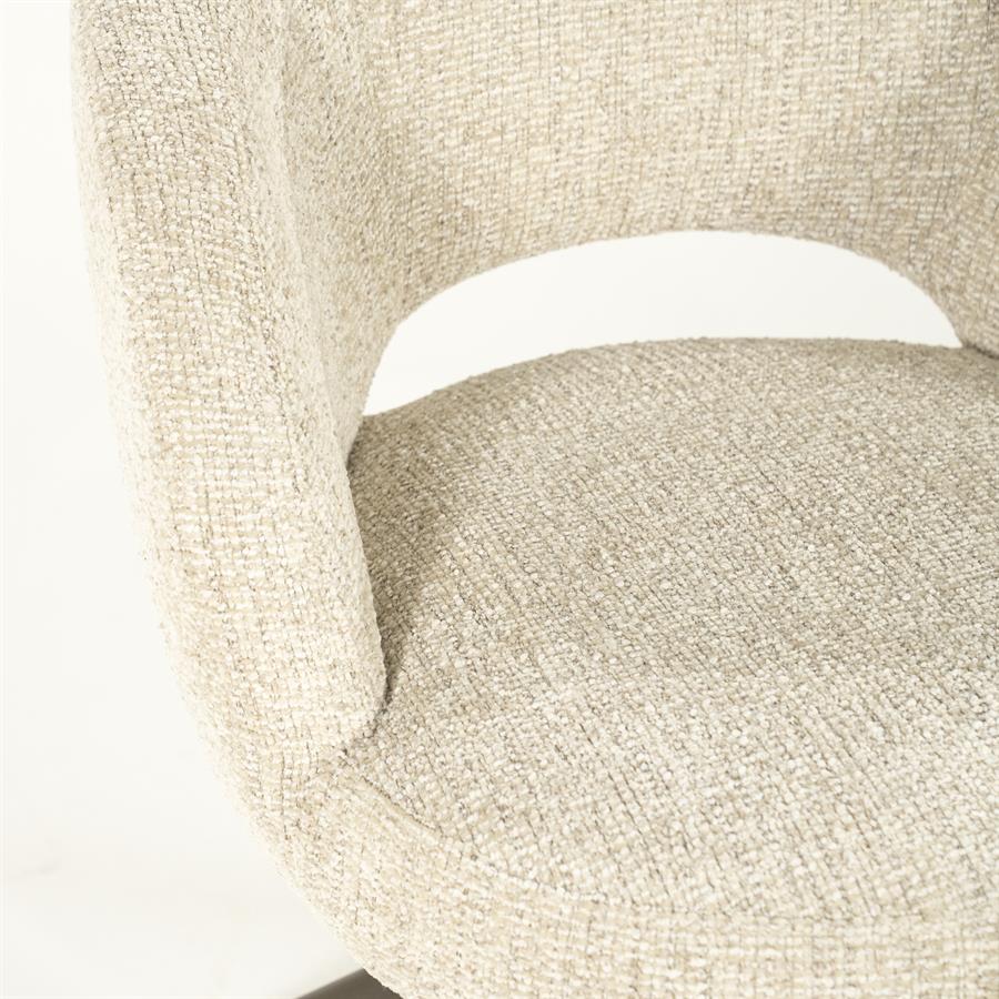 Draaibare Eetkamerstoel Alissa Bouclé - Beige - Afbeelding 8