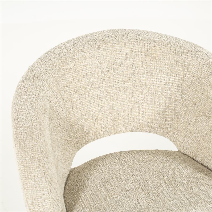 Draaibare Eetkamerstoel Alissa Bouclé - Beige - Afbeelding 9