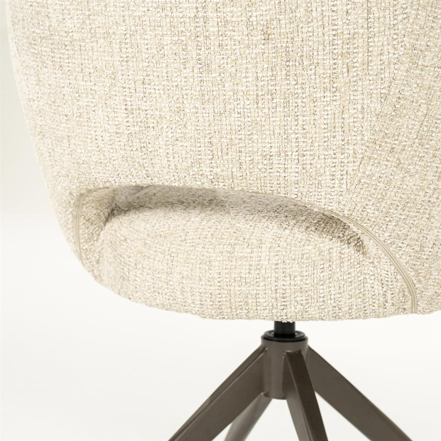 Draaibare Eetkamerstoel Alissa Bouclé - Beige - Afbeelding 11