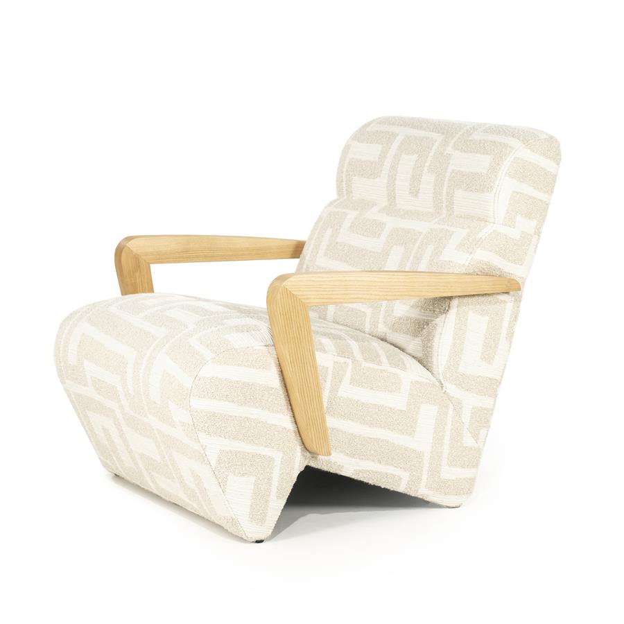 Fauteuil Olek Graffic Bouclé - Beige - Afbeelding 2
