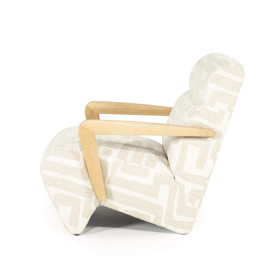 Fauteuil Olek Graffic Bouclé - Beige - Afbeelding 3