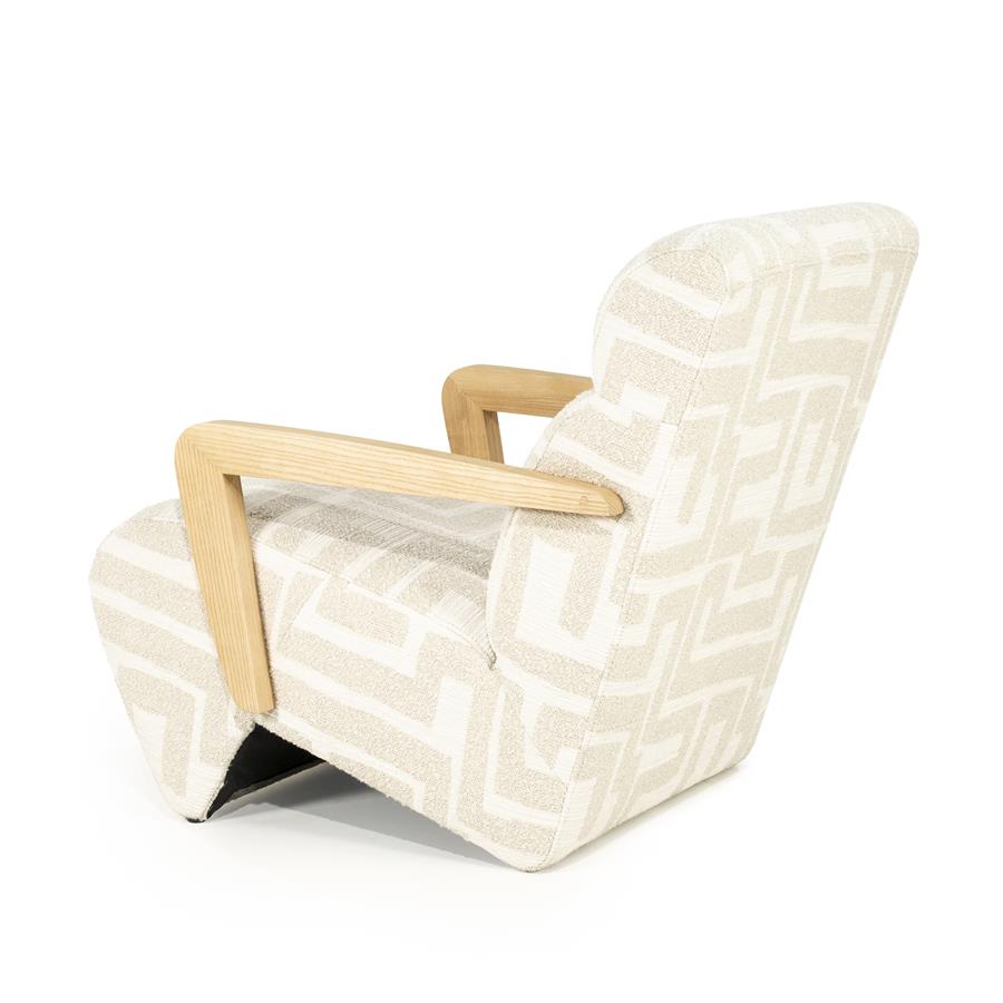 Fauteuil Olek Graffic Bouclé - Beige - Afbeelding 4