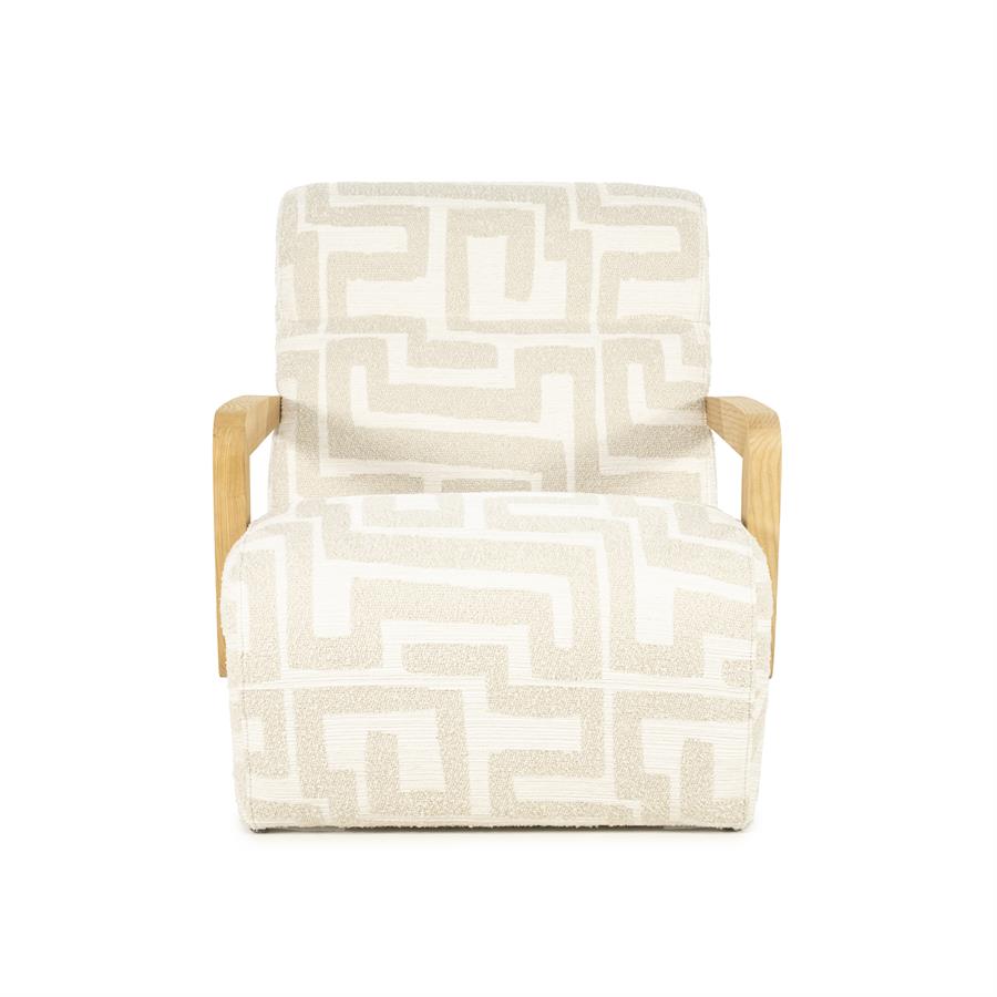 Fauteuil Olek Graffic Bouclé - Beige - Afbeelding 7
