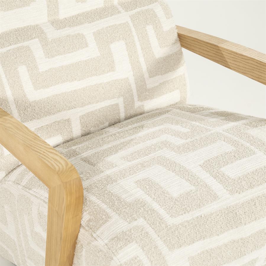 Fauteuil Olek Graffic Bouclé - Beige - Afbeelding 9