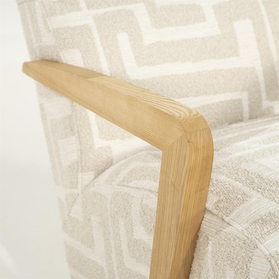 Fauteuil Olek Graffic Bouclé - Beige - Afbeelding 10