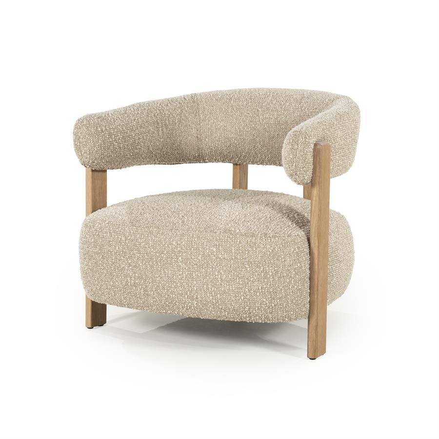 Fauteuil Lola Bouclé en eikenhout - Bruin