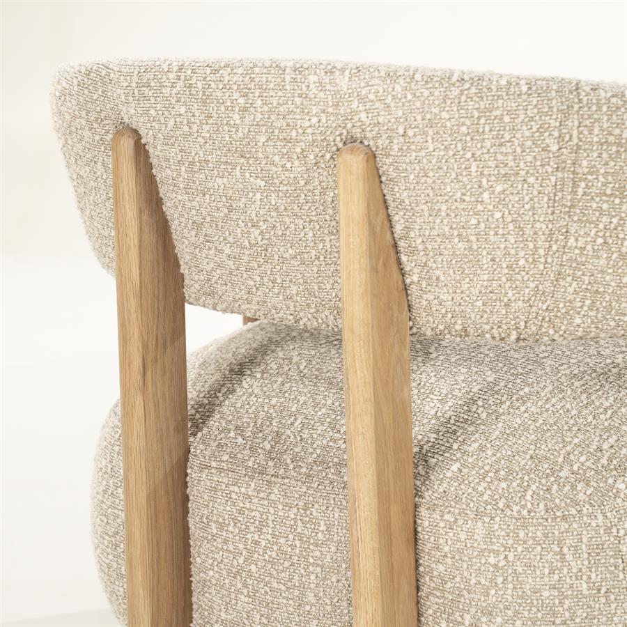 Fauteuil Lola Bouclé en eikenhout - Bruin - Afbeelding 10