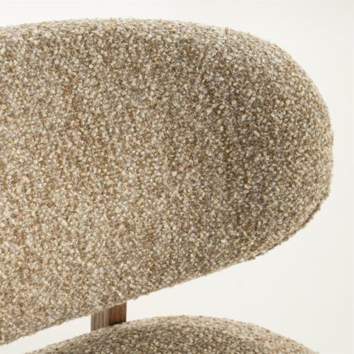 Fauteuil Reza Bouclé en bruin eikenhout - Taupe - Afbeelding 8