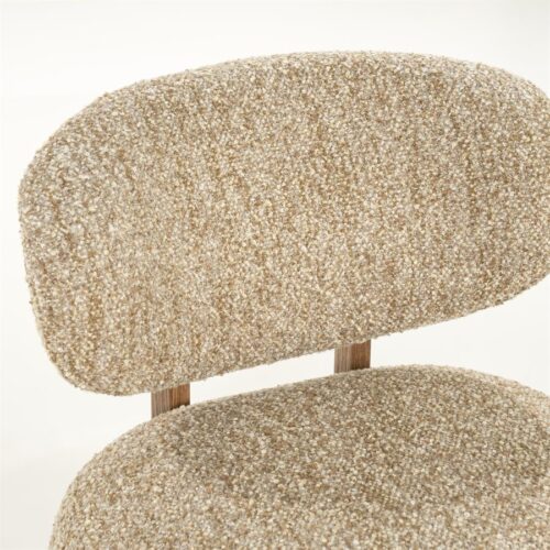 Fauteuil Reza Bouclé en bruin eikenhout - Taupe - Afbeelding 9