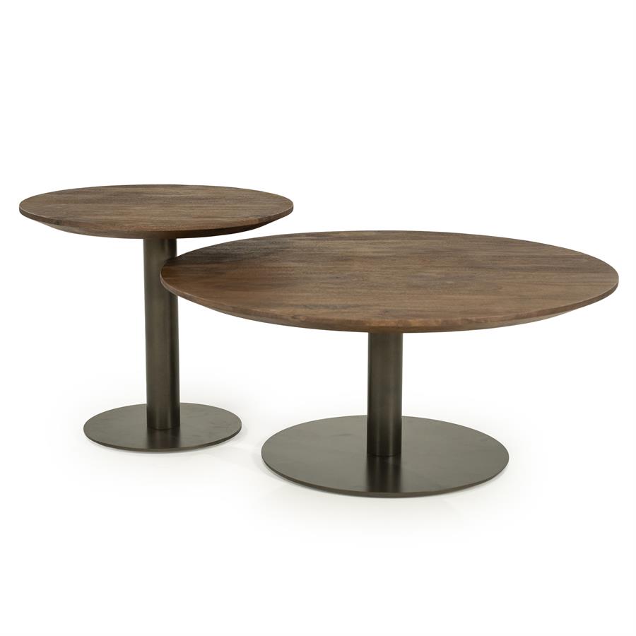 Ronde Salontafel Esila Mangohout 50cm - Loft24.nl