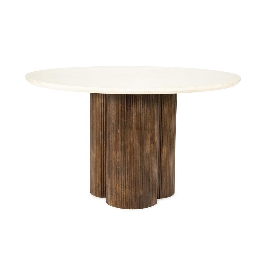 Ronde Eettafel Xanni Marmer en Mangohout 130cm