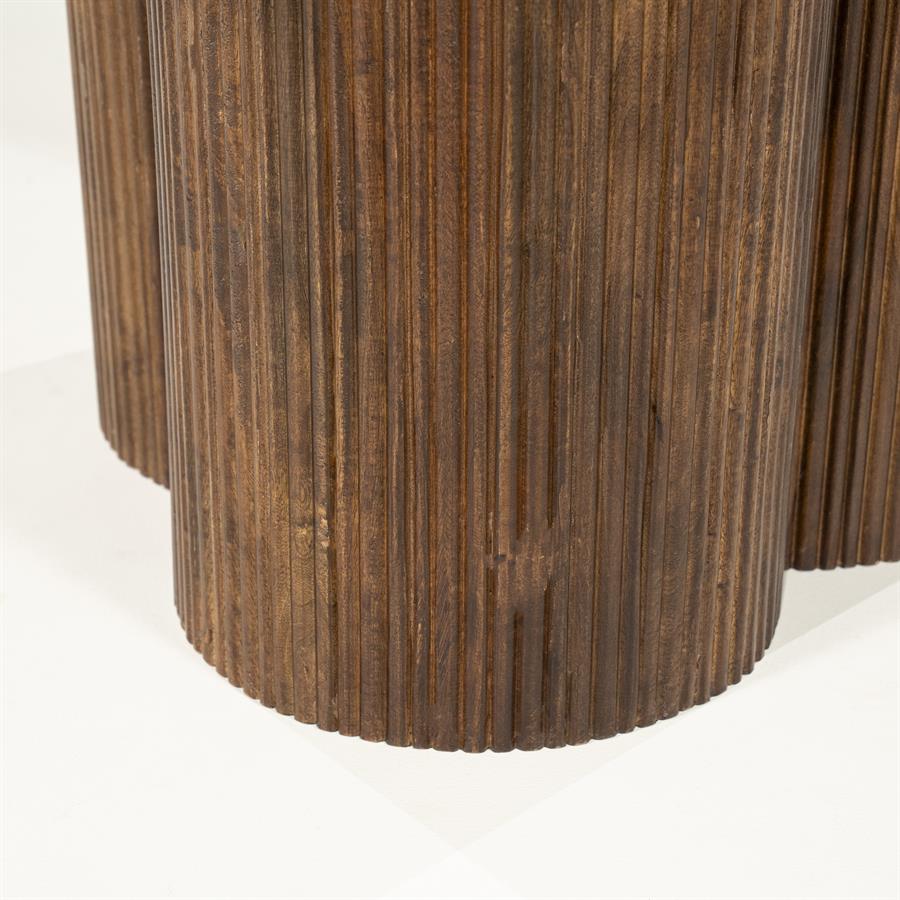 Ronde Eettafel Xanni Marmer en Mangohout 130cm - Afbeelding 4